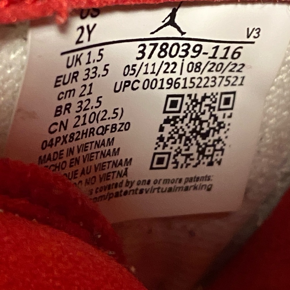Nike Air Jordan XI 11 Retro High PS Cherry Red kids shoes size 2Y - Picture 7 of 8